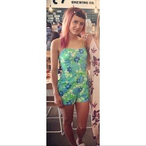 Lime and aqua vintage malibu barbie romper